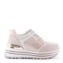 Mixed material lace sneaker for women