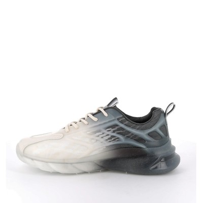 Bi-material lace-up sneaker