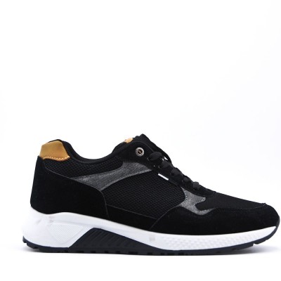 Men's mixed-material lace-up sneaker