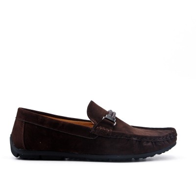 Mocassin marron en simili daim