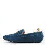 Suede leather men's moccasin with buckle