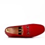 Suede leather men's moccasin with buckle