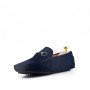 Suede leather men's moccasin with buckle