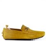 Suede leather men's moccasin with buckle