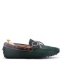 Suede leather moccasin with strap