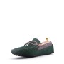 Suede leather moccasin with strap