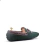 Suede leather moccasin with strap