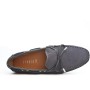 Suede leather moccasin with strap