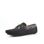 Suede leather moccasin with strap