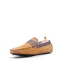 Suede leather moccasin with strap