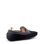 Suede leather moccasin with strap