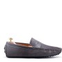 Suede leather moccasin with strap