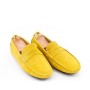 Suede leather moccasin with strap