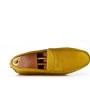 Suede leather moccasin with strap