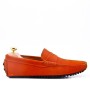 Suede leather moccasin with strap