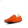 Suede leather moccasin with strap