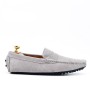 Suede leather moccasin with strap