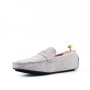 Suede leather moccasin with strap