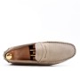 Suede leather moccasin with strap