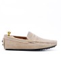 Suede leather moccasin with strap