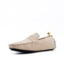 Suede leather moccasin with strap