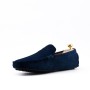 Suede leather moccasin with strap