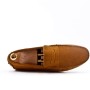 Suede leather moccasin with strap