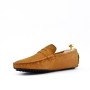 Suede leather moccasin with strap