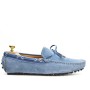 Mocassin bleu marine en cuir daim à nœud