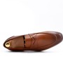 Cognac leather moccasin with strap