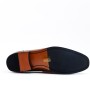 Cognac leather moccasin with strap