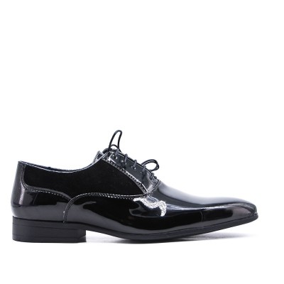 Faux leather lace-up derby