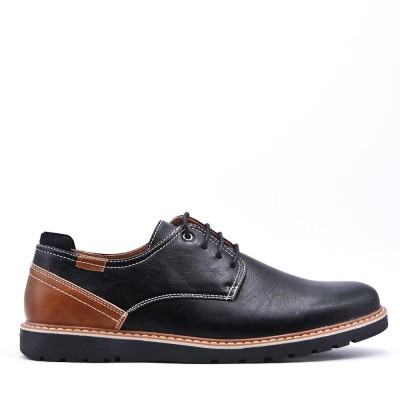 Faux leather lace-up derby