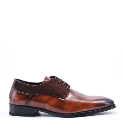 Faux leather lace-up derby