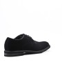 Black faux suede lace-up derby