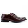 Brown faux leather lace-up derby