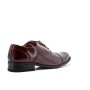 Brown faux leather lace-up derby