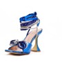 Heeled sandal in mixed materials