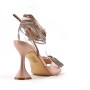 Heeled sandal in mixed materials