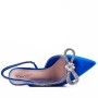 Heeled sandal in mixed materials