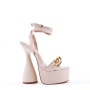 Faux leather heeled sandal