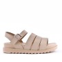 Wedge sandal in mixed materials