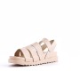 Wedge sandal in mixed materials