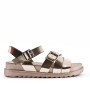 Wedge sandal in mixed materials