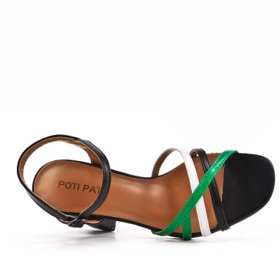 Faux leather heeled sandal