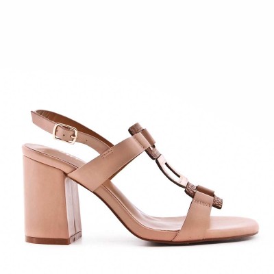 Faux leather heeled sandal