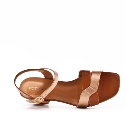 Faux leather heeled sandal