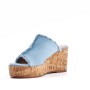 Wedge sandal in mixed materials