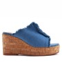 Wedge sandal in mixed materials