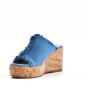 Wedge sandal in mixed materials